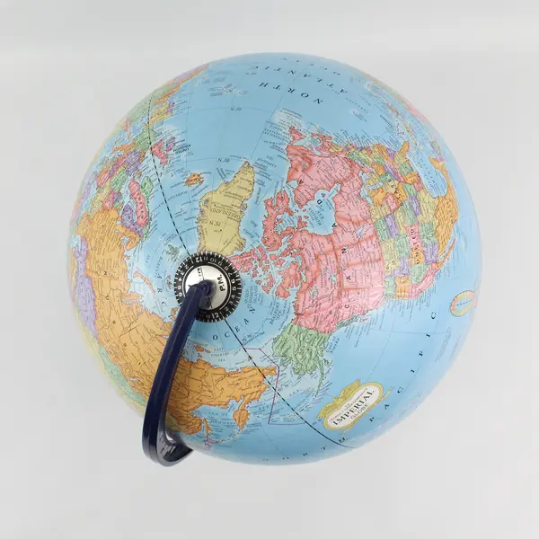 Herff Jones George F. Cram 12" Rotating Imperial World Globe W/Plastic Stand