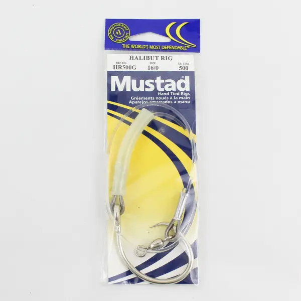 Mustad HR500G Halibut Rig 16/0 500lb Test Hand-Tied Fishing Rig