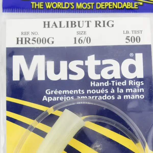 Mustad HR500G Halibut Rig 16/0 500lb Test Hand-Tied Fishing Rig