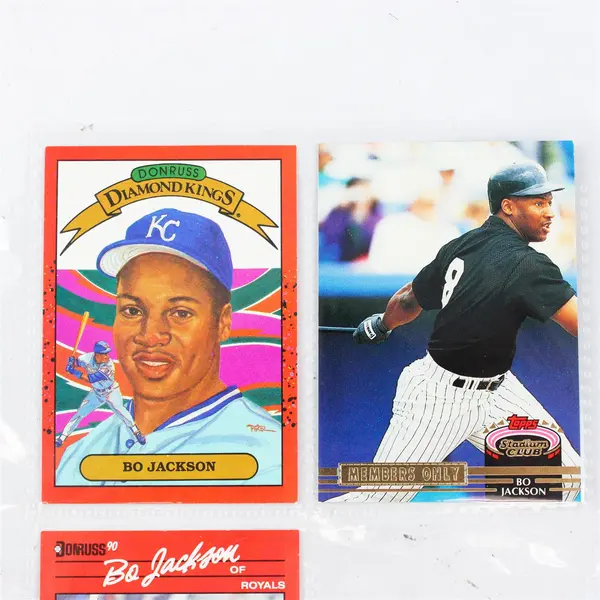 Lot of 4  Bo Jackson  Baseball Trading Cards White Sox Royals