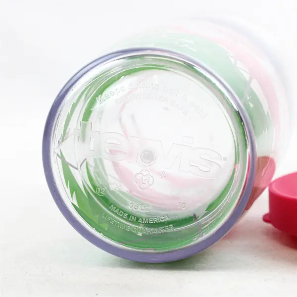 Tervis Flamingo Printed Clear Plastic Tumbler W/ Matching Pink Lid 16 Oz 6.75"