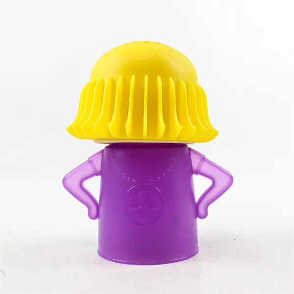 Angry Mama Yellow/Purple Plastic Microwave Cleaner Steam-Powered Gadget 6" Tall