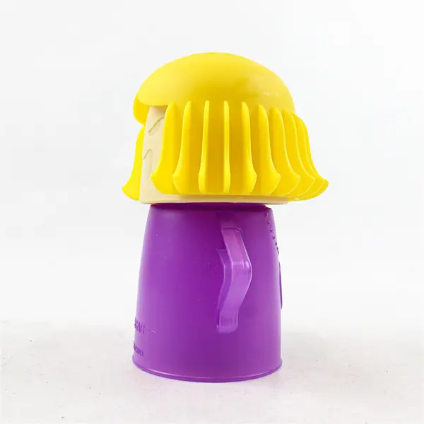 Angry Mama Yellow/Purple Plastic Microwave Cleaner Steam-Powered Gadget 6" Tall