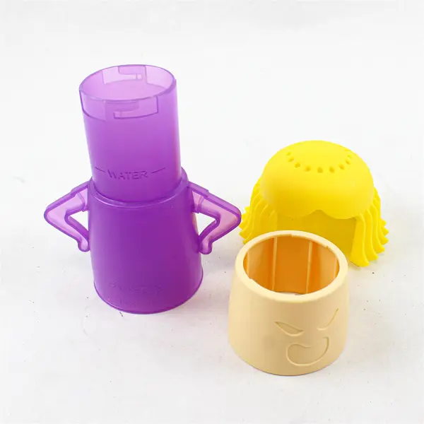 Angry Mama Yellow/Purple Plastic Microwave Cleaner Steam-Powered Gadget 6" Tall