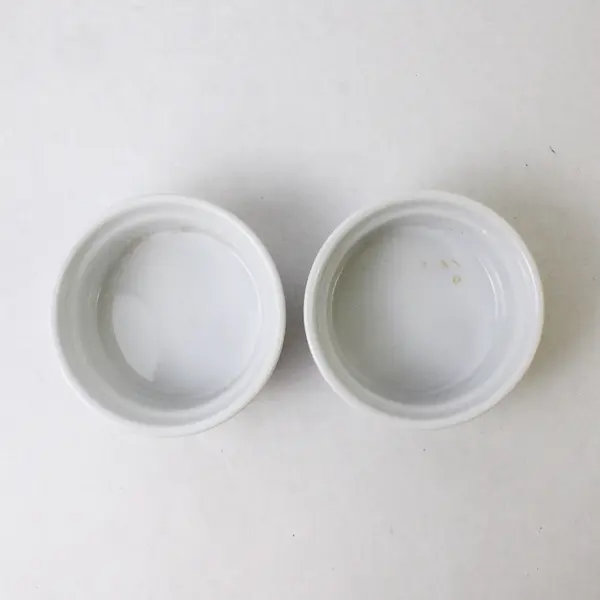 Lot Of 2 Cordon Bleu BIA Matching White Round Ceramic Ramekins 3.75" Diameter