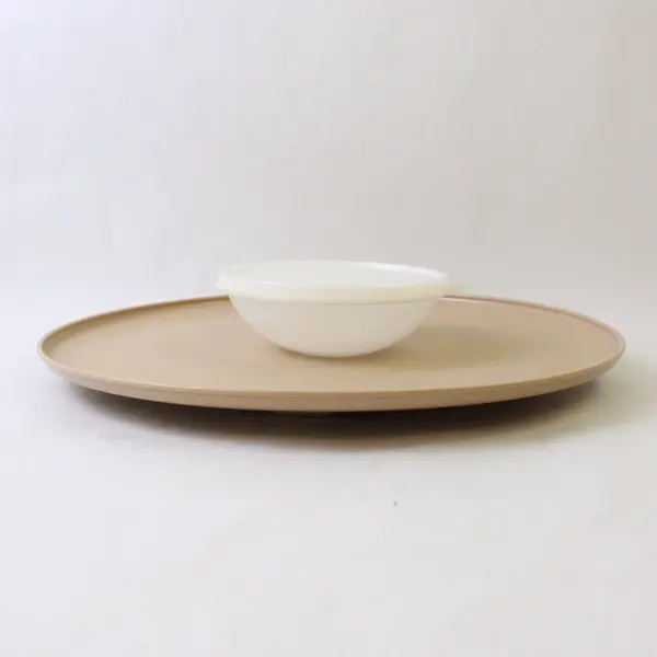 Vintage Tupperware White/Beige Plastic Chip N' Dip/Dip-N-Serving Set 3 Pieces