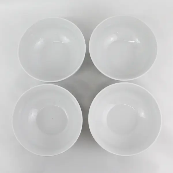 Lot of 4 World Market White Ceramic  Soup  Bowls 7" Diameter