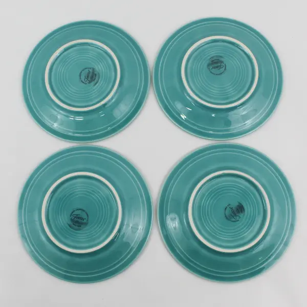Set of 4 Homer Laughlin Fiesta Turquoise Salad  Plates dated 2007