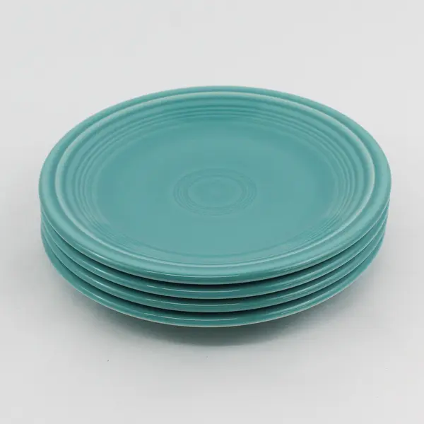 Set of 4 Homer Laughlin Fiesta Turquoise Salad  Plates dated 2007