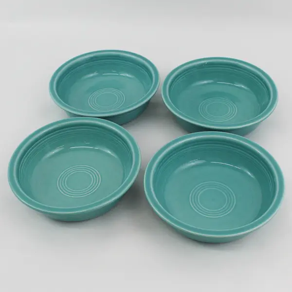 Set of 4 Homer Laughlin  Fiesta Turquoise  Coupe Cereal Bowls 7"