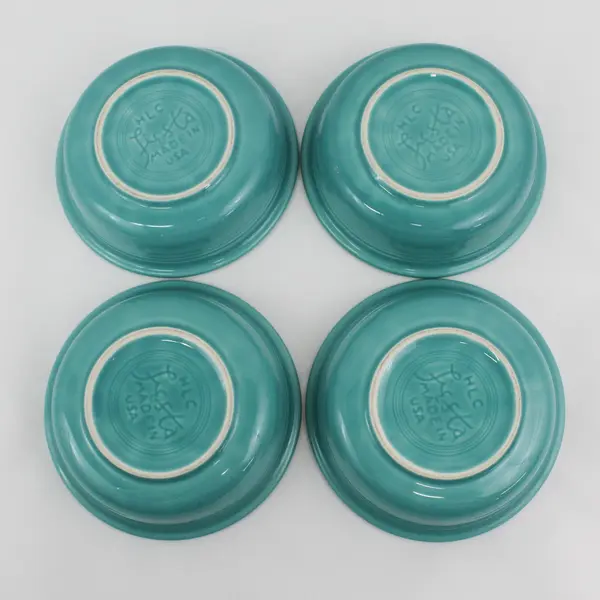 Set of 4 Homer Laughlin  Fiesta Turquoise  Coupe Cereal Bowls 7"