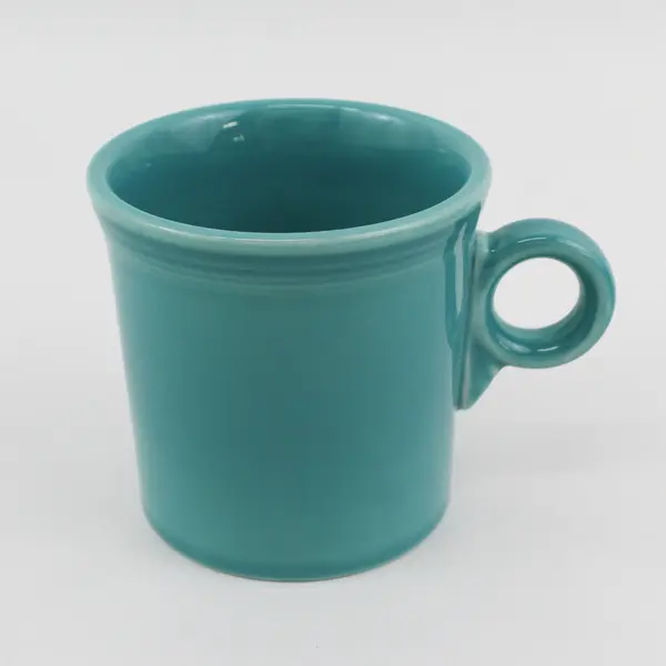Set Of 4 Homer Laughlin  Fiestaware Turquoise Coffee Mug Cups Ring Handles