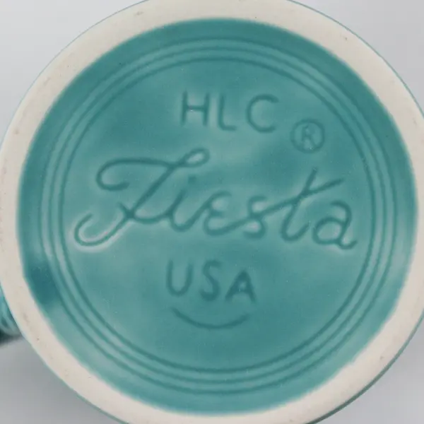 Set Of 4 Homer Laughlin  Fiestaware Turquoise Coffee Mug Cups Ring Handles