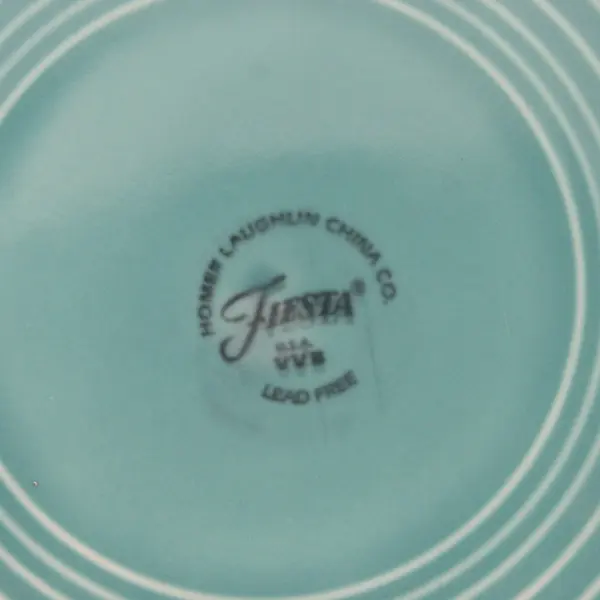 Set Of 4 Homer Laughlin FiestaWare Turquoise Dinner Plates 10.5" Dated 2007