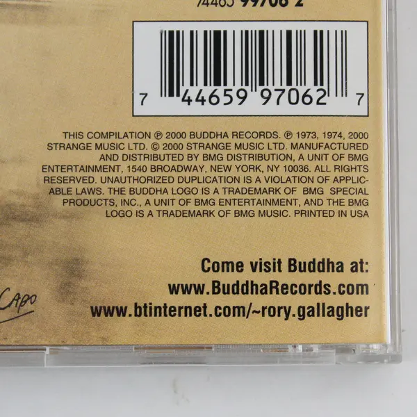 Tattoo by Rory Gallagher 2000 CD Album Buddha Records