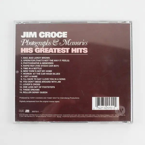 Photographs and Memories CD by Jim Croce His Greatest Hits, 1985