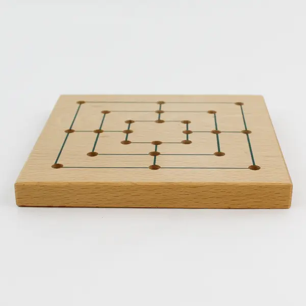 Nine Men's Morris Wooden Game Board No Pegs