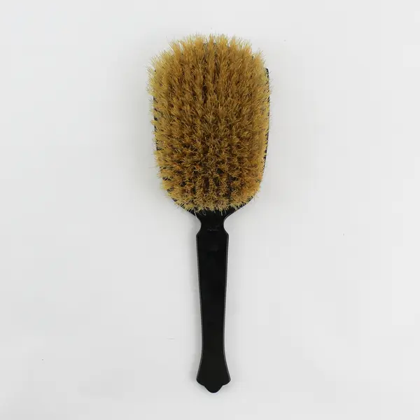 Vintage Vanity Black Celluloid or Bakelite Hand Mirror And Hair Brush Black 