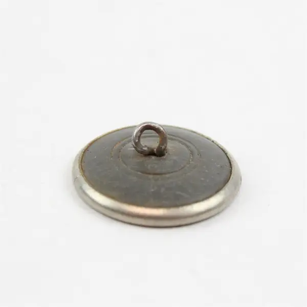 Antique Victorian Silver-Tone Ornate Picture Button 1"