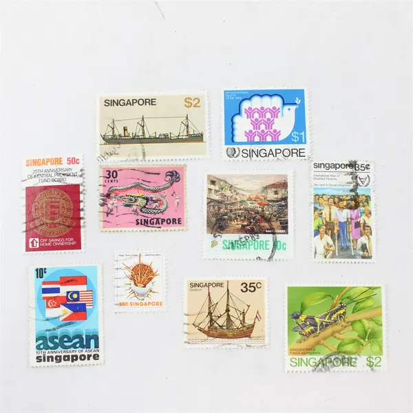 Lot Of 10 Singapore Mixed Stamps 1970s Used