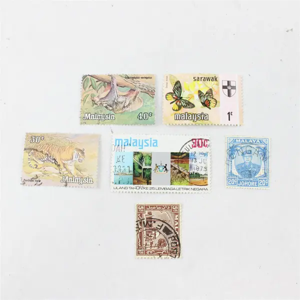 Lot Of 6 Malaysia Mixed Stamps 1950s-1970s
