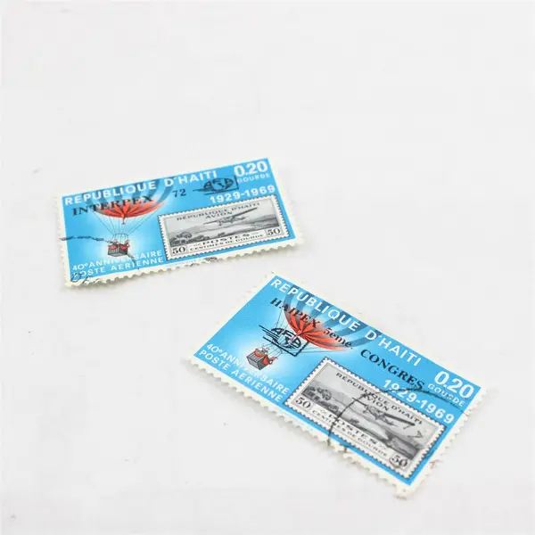 Lot Of 2 Haiti Airmail 40th Anniversary Stamps Used 1969 Haipex Interpex Cancels