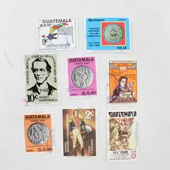Lot Of 8 Guatemala Mixed Commemorative Stamps Mint Canceled To Order 1970s 1980s