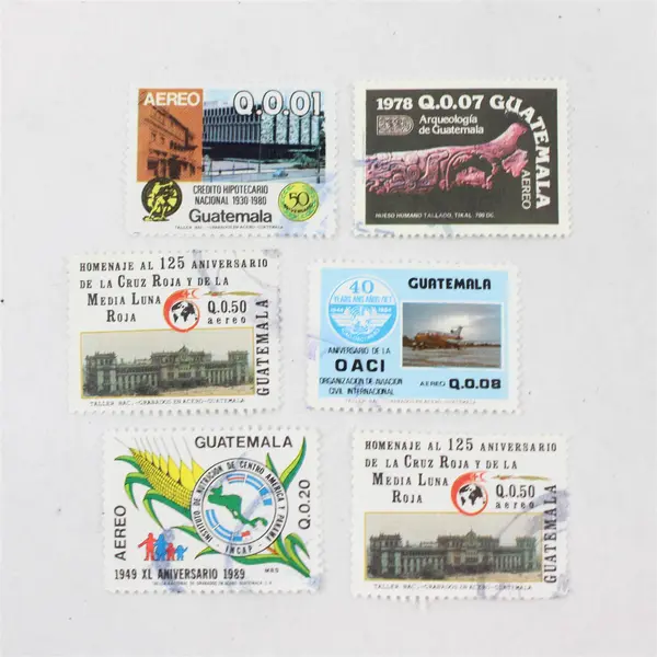 Lot Of 6 Guatemala Mixed Commemorative Stamps Mint Canceled To Order 1970s 1980s
