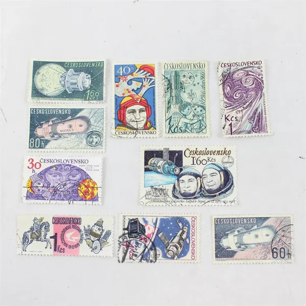 Lot Of 10 Czechoslovakia Space Stamps 1960s 1970s Mint CTO