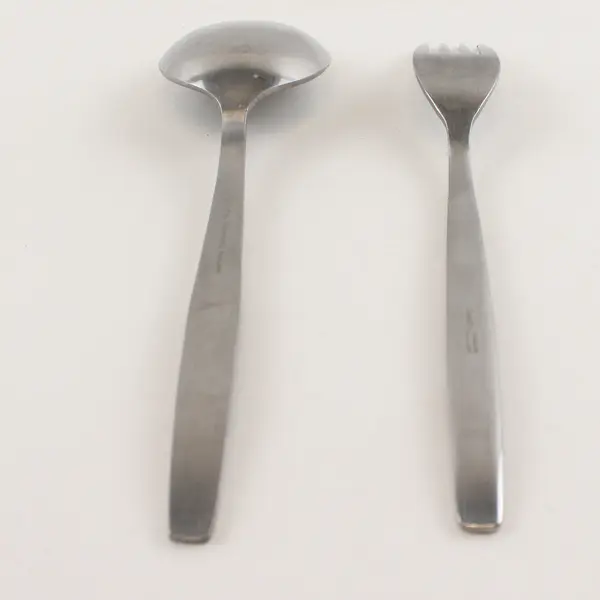 Set of 2 Amefa Royal Damask Silverware Fork and Soup Spoon Flatware Pieces