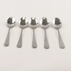 Lot Of 5 Barclay Geneve Oyster Bay Stainless Steel Teaspoon