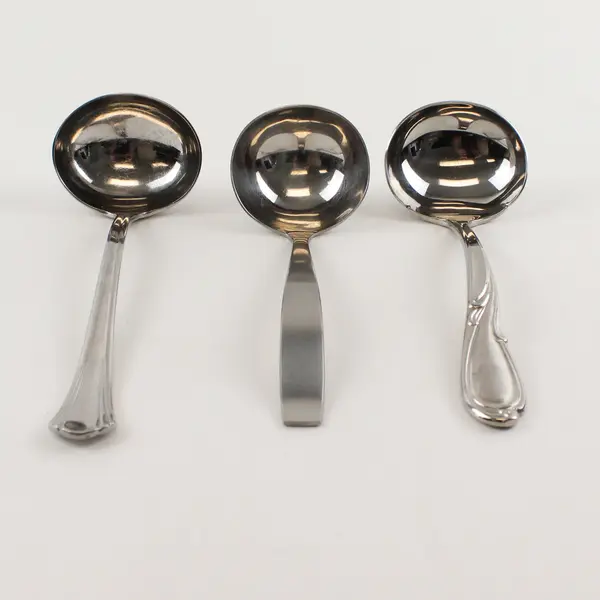 Lot of 3 Stainless Steel Serving Ladles Various Brands and Patterns