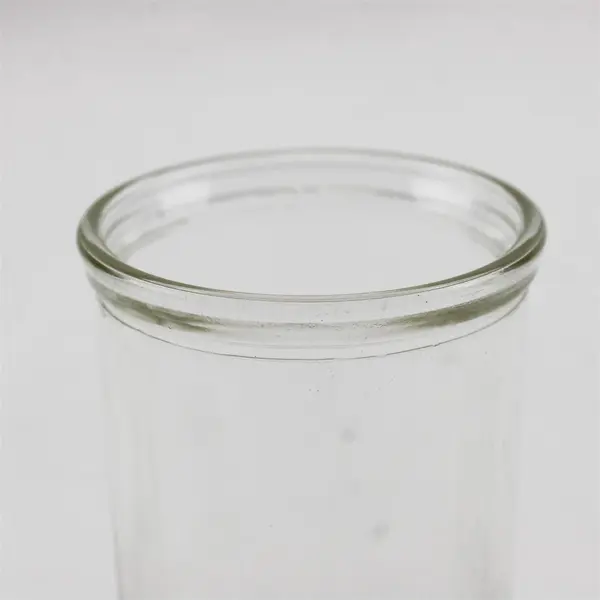 Lot of 3 Vintage Small Jelly Jar Juice Glasses Clear Ribbed Glass