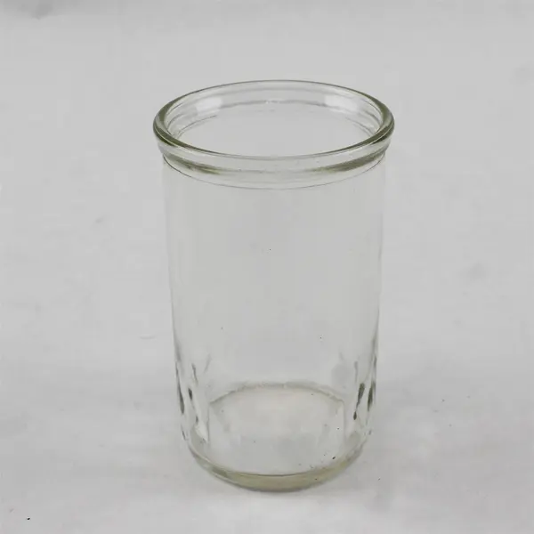 Lot of 3 Vintage Small Jelly Jar Juice Glasses Clear Ribbed Glass