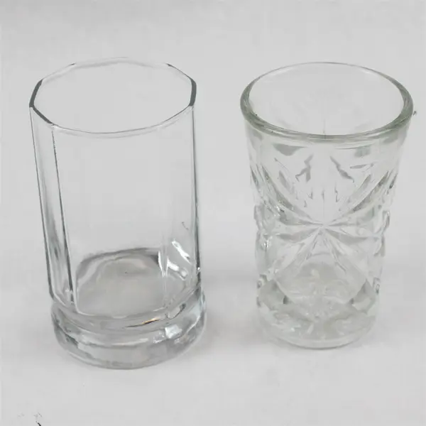 Lot of 2 Vintage Anchor Hocking Clear Glass Tumblers Star of David