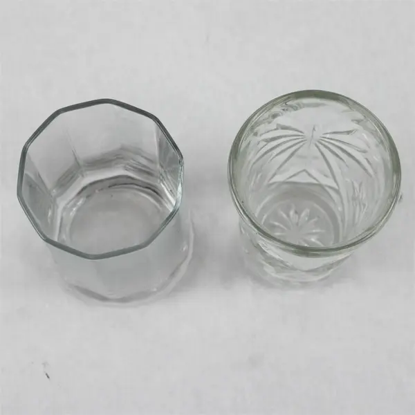Lot of 2 Vintage Anchor Hocking Clear Glass Tumblers Star of David