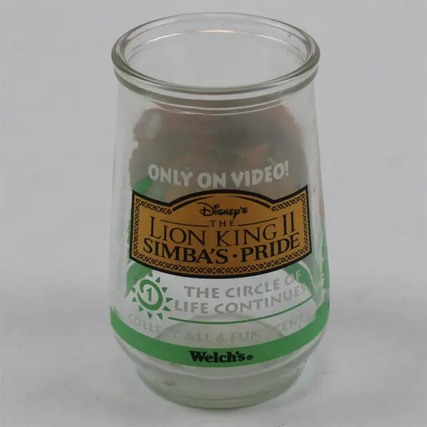 Vintage Welch's The Lion King 2 Simba's Pride Jelly Jar Disney Glass