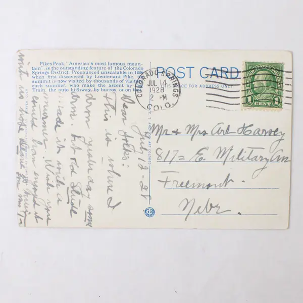 Lot Of 2 1920s Colorado Color Litho Postcards Cliff House Manitou Pikes Peak