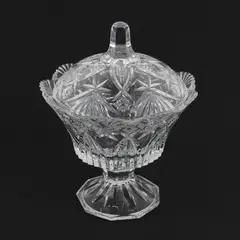  Cristal D'Arques-Durand Vincennes Footed Candy Dish & Lid