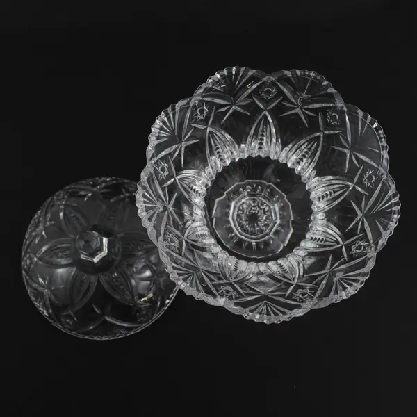  Cristal D'Arques-Durand Vincennes Footed Candy Dish & Lid
