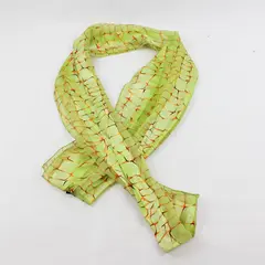 Moem Sheer Neon Green and Orange Scarf 13" x 58"