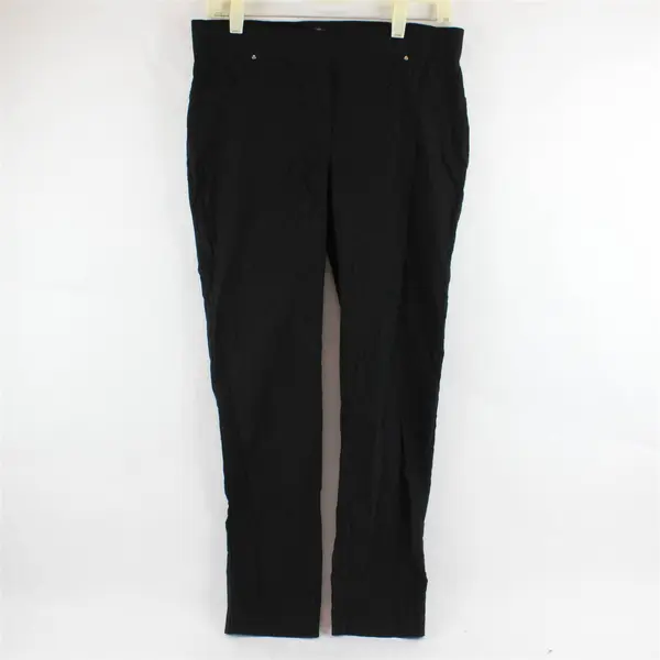 89th & Madison Textured Black Leopard Print Skinny Jeggings Women's Medium