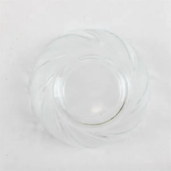 Vintage KIG Malaysia Crystal Swirled Scalloped Rim Bowl Mid Century