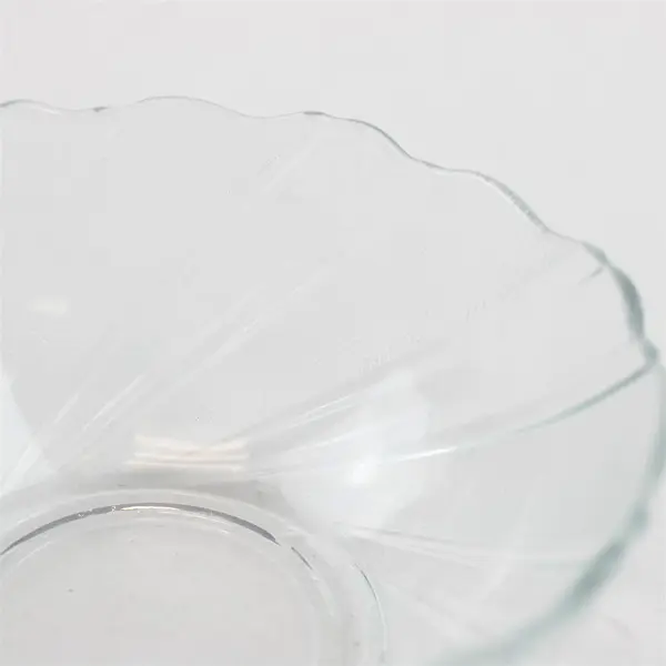 Vintage KIG Malaysia Crystal Swirled Scalloped Rim Bowl Mid Century