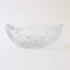 Vintage Hofbauer Lead Crystal Sunburst Bowl Sawtooth Edge 5"