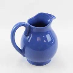 Used Unbranded Cornflower Blue Pitcher With Large Handle and Pouring Spout