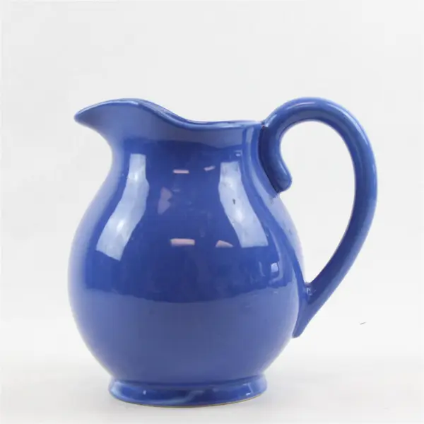 Used Unbranded Cornflower Blue Pitcher With Large Handle and Pouring Spout