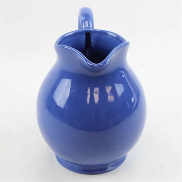 Used Unbranded Cornflower Blue Pitcher With Large Handle and Pouring Spout