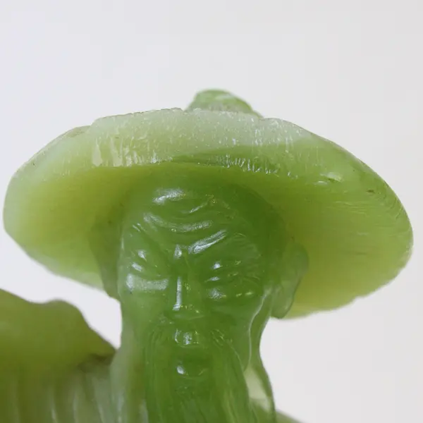 Vintage Gino Ruggeri Green Resin Carved Peasant Fisherman Asian Figure