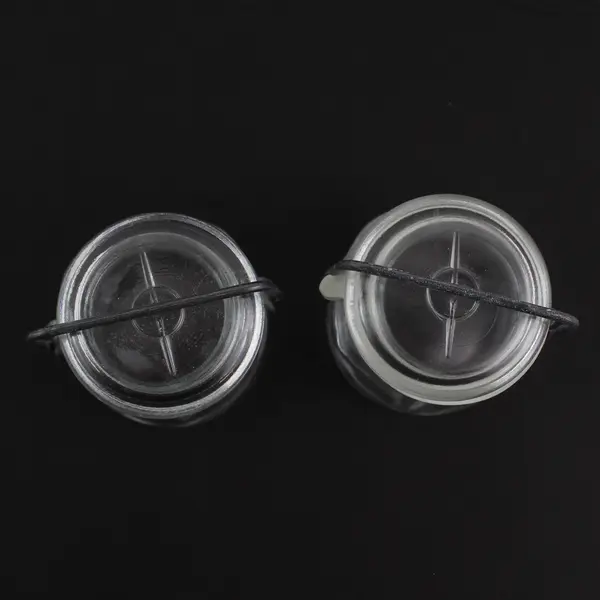  2 Vtg Clear Glass Half Pint Narrow Mouth Canning Jars With Wire Bail Glass Lids